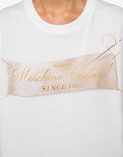 Shop Moschino Jersey T-shirt Sartorial Label In White