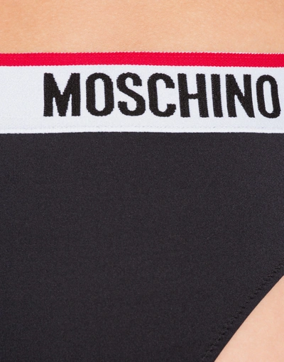 Shop Moschino Microfiber Slip With Logo In White