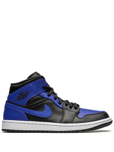 Shop Jordan Air  1 Mid "hyper Royal" Sneakers In Black