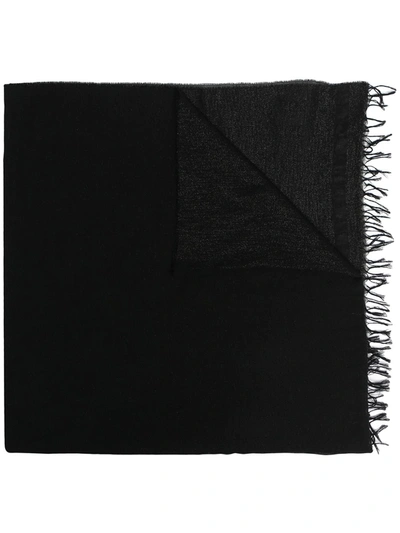 Shop Fabiana Filippi Fringed Knitted Scarf In Black