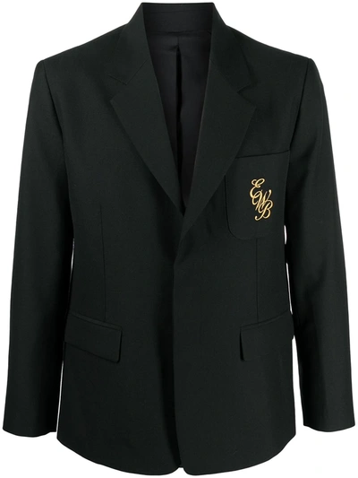 Ernest W. Baker Embroidered Initial Single-breasted Blazer In