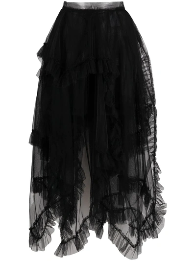 Shop Act N°1 Draped Tulle Skirt In Black