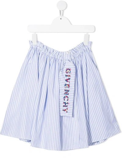 Shop Givenchy Teen Vertical Stripe-print Cotton Skirt In White