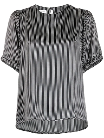 Shop Société Anonyme Striped Silk Blouse In Black