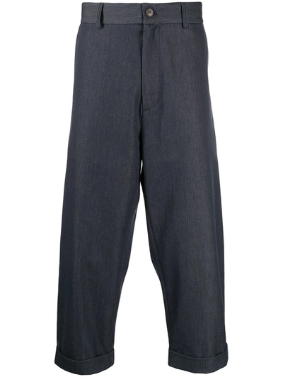 Shop Société Anonyme Cropped Wide-leg Trousers In Blue