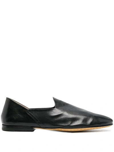 Shop Officine Creative Ocuairt Round-toe Leather Loafers In Black