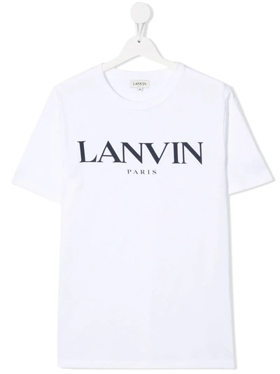 Shop Lanvin Enfant Logo Print T-shirt In White