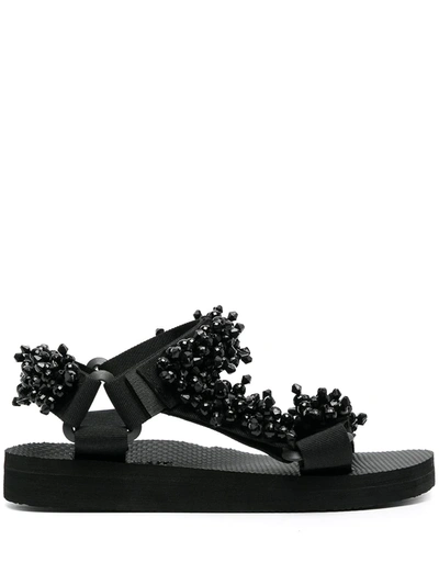 Shop Arizona Love Trekky Bead-embellished Sandals In Black