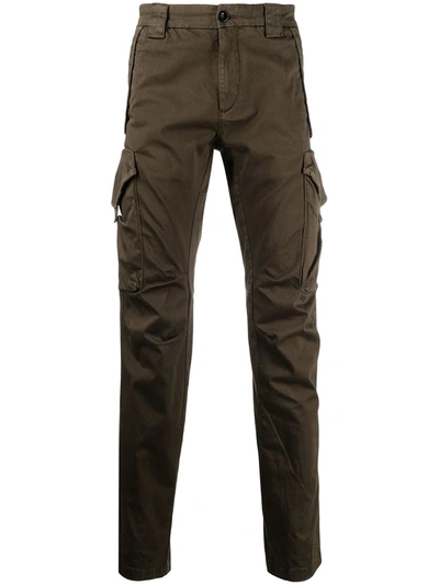 Shop C.p. Company Garment-dyed Utility Trousers In Green