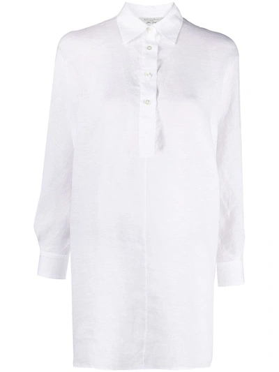 Shop Antonelli Long Linen Shirt In White