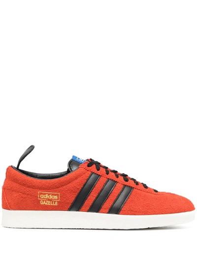 Shop Adidas Originals Gazelle Suede Flat Sneakers In Red