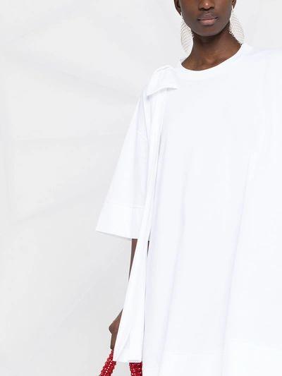 Shop Simone Rocha Shoulder Bow Tunic Dress In White