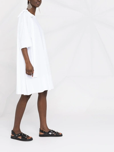 Shop Simone Rocha Shoulder Bow Tunic Dress In White