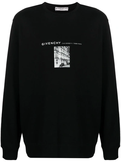 Shop Givenchy Photograph Print Crew Neck Sweatshirt In Black