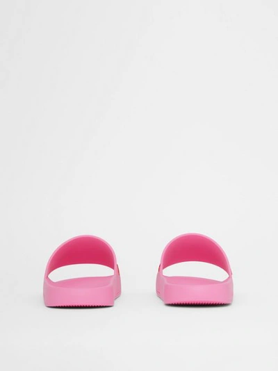 Burberry Logo-detail Slip-on Slides In Bubblegum Pink