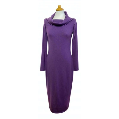 Pre-owned Ralph Lauren Cashmere Maxi Dress In Purple