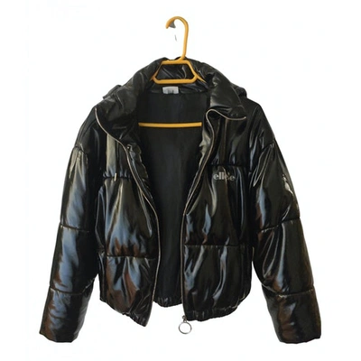 Pre-owned Ellesse Leather Coat In Black
