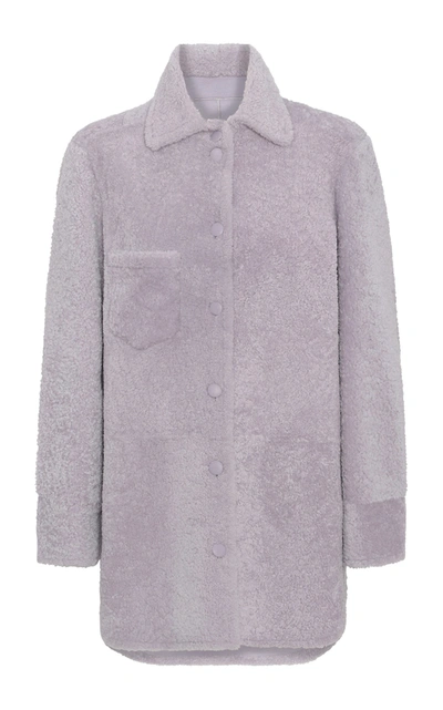 Shop Anne Vest Avril Reversible Shearling Jacket In Purple