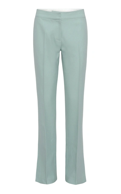 Shop Anne Vest Bodil Split-hem Wool Pants In Blue