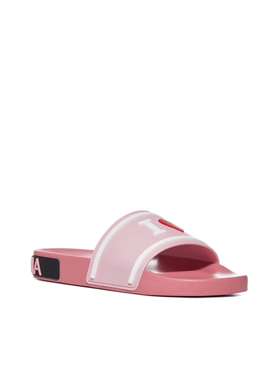 Shop Dolce & Gabbana Flat Shoes In Rosa Bianco Rosa