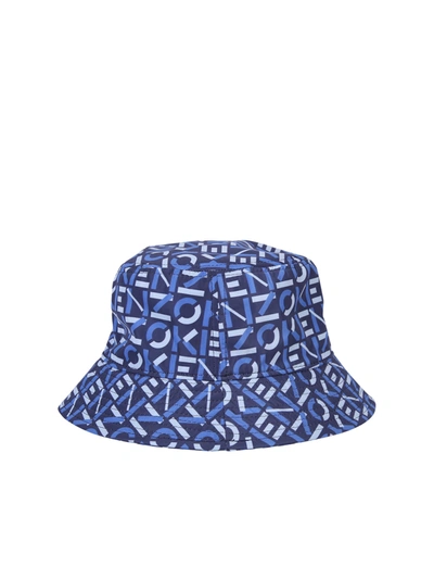 Shop Kenzo Branded Bucket Hat In Blue