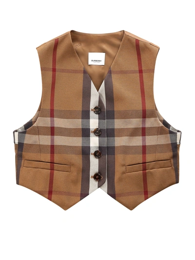 Shop Burberry Vest In Brown