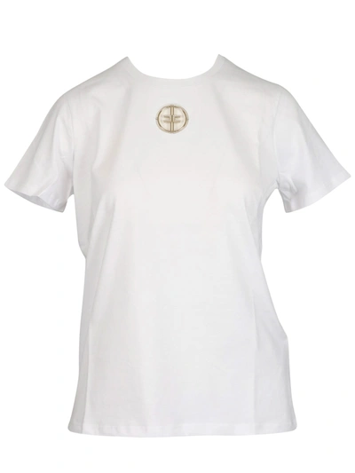 Shop Elisabetta Franchi Celyn B. Cotton T-shirt In Plaster