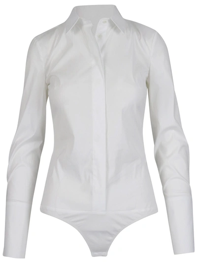 Shop Patrizia Pepe Body Blouse Shirt In White