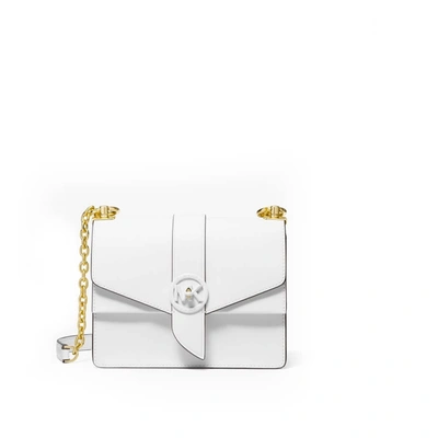 Michael Kors Greenwich Small Saffiano Leather Crossbody Bag In White