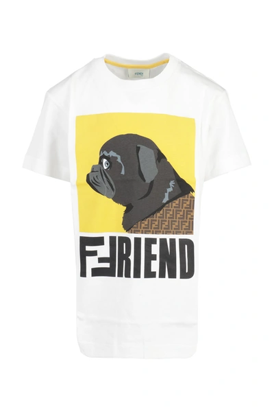 Shop Fendi T-shirt In Gesso