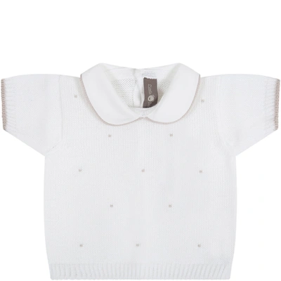Shop Little Bear White T-shirt For Babyboy With Polka-dots