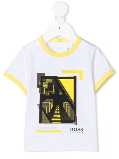 Shop Bosswear Illustration Print Short-sleeve T-shirt In 白色