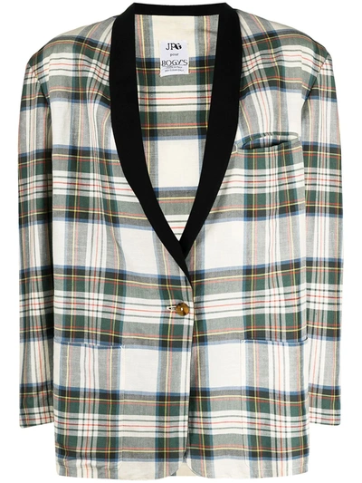 Pre-owned Jean Paul Gaultier 1980s Tartan Check Single-breasted Jacket In White