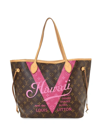 Louis Vuitton Neverfull MM Limited Edition V Hawaii Tote Bag Used (620