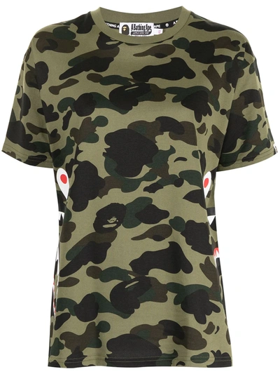 Shop A Bathing Ape Camouflage-print Short-sleeve T-shirt In Green