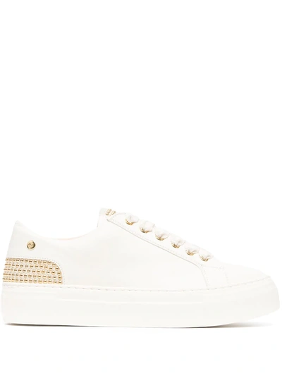 Shop Agl Attilio Giusti Leombruni Micro-stud Low-top Sneakers In White