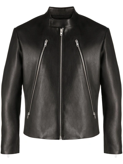 Shop Maison Margiela Zip-detail Biker Jacket In Black