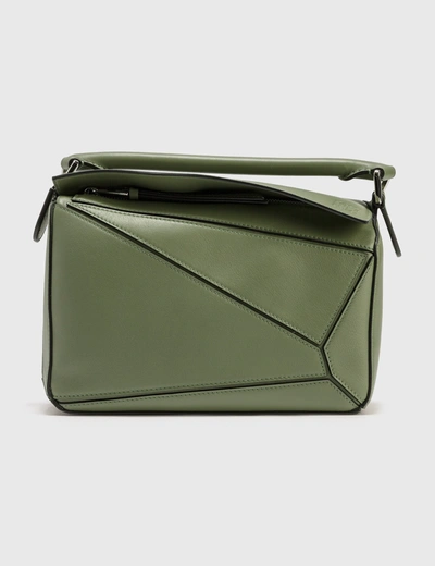 Shop Loewe Small Puzzle Bag In Green