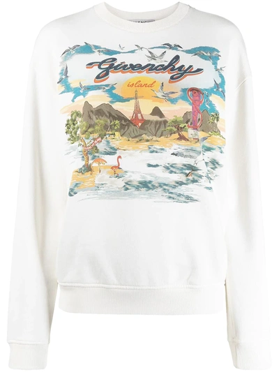 Shop Givenchy Island Crew Neck Sweatshirt In Neutrals