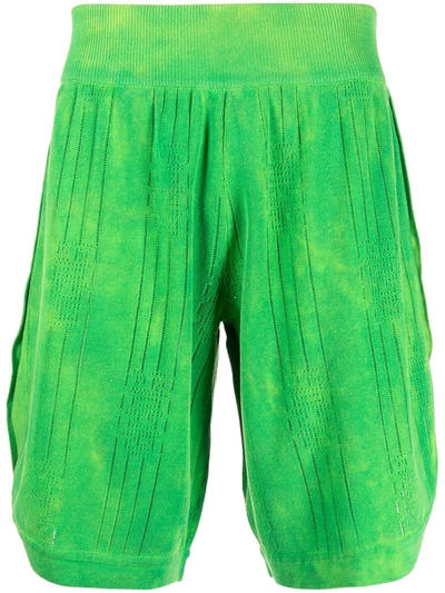 Shop Gcds Pleated Knee-length Shorts In Green