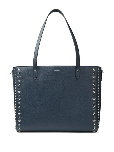 Shop Jimmy Choo Deelan Star Stud Tote Bag In Blue