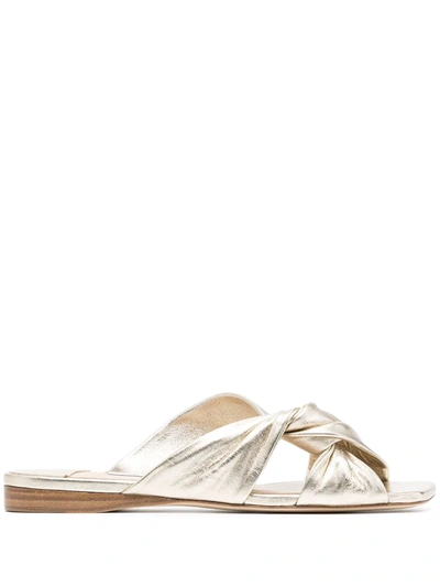 Shop Jimmy Choo Narisa Flat Sandals In Gold