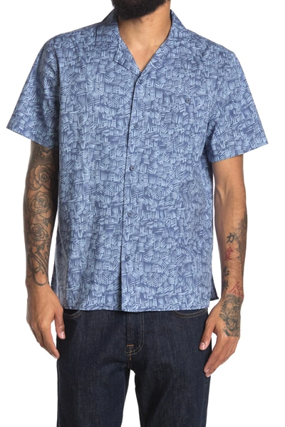 Shop Abound Printed Short Sleeve Regular Fit Camp Shirt In Grey Grisaille Sharp Marks