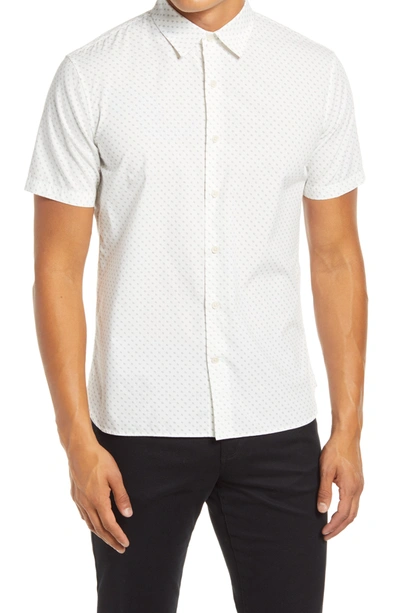 Shop Vince Slim Fit Stretch Stripe Sport Shirt In Feather