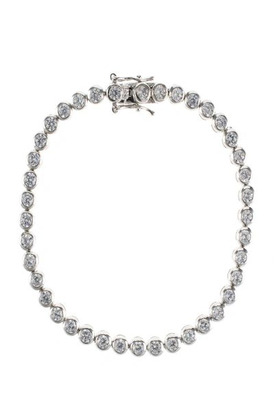 Shop Cz By Kenneth Jay Lane Round Cz Tennis Bracelet In Clear-silver