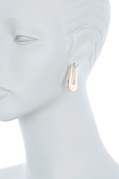Shop 14th & Union 25mm Molten Rectangle Hoop Earrings In Gold