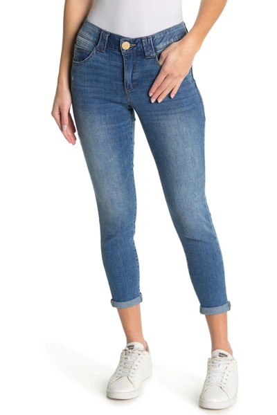 Shop Democracy Ab Tech Crop Skinny Jeans In Blue