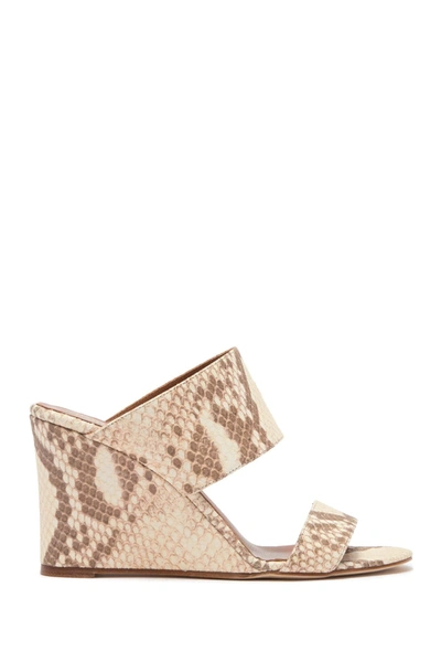 Shop Paris Texas Snake Print Wedge Sandal In F142 Faded Natural