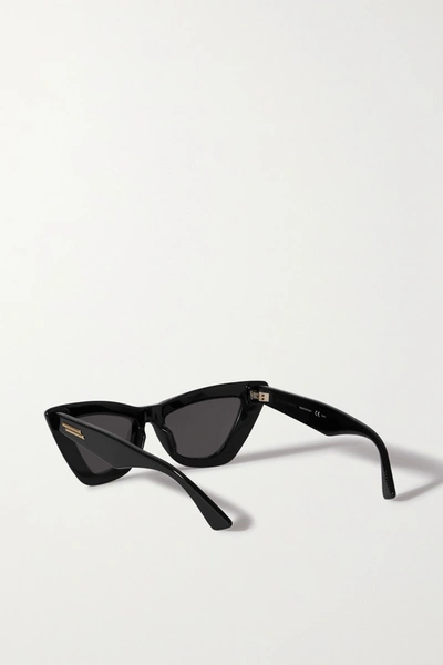 Shop Bottega Veneta Edgy Cat-eye Acetate Sunglasses In Black