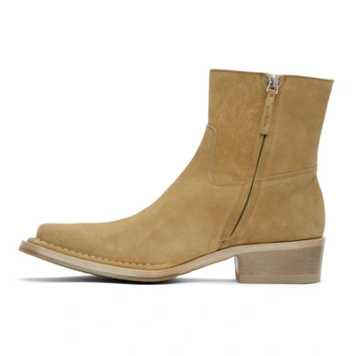 Shop Acne Studios Beige Suede Ankle Boots In Desert Beig